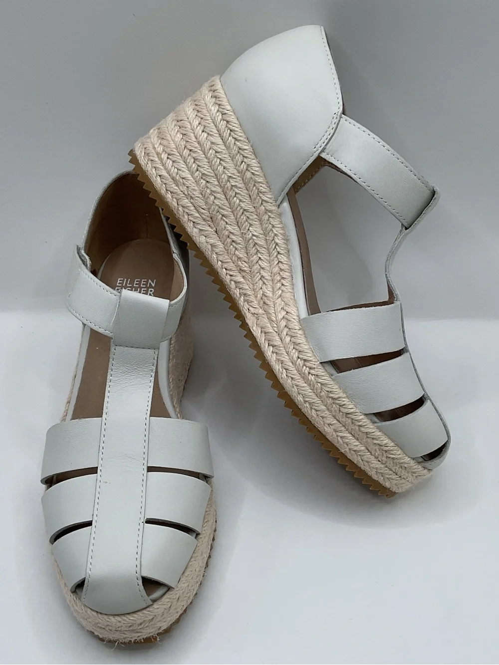 Eileen Fisher Tilly Jute Wedge Fisherman Espadrille Sandals